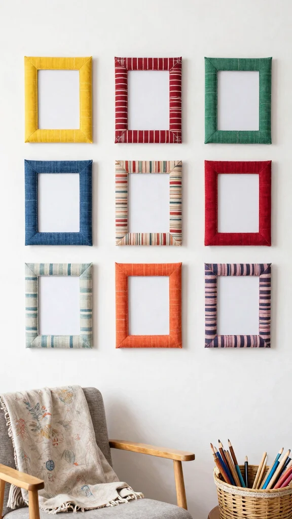 12 Handmade Picture Frame Ideas for One-of-a-Kind Personal Wall Art - 4. Fabric-Covered Picture Frames 1