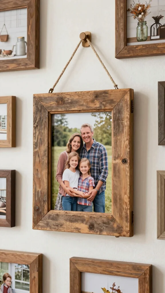 12 Handmade Picture Frame Ideas for One-of-a-Kind Personal Wall Art - 5. Rustic Pallet Frames 1