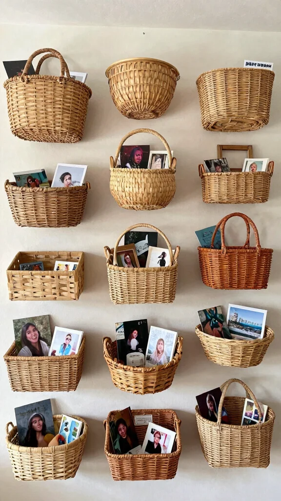 12 Hanging Wall Basket Ideas for a Boho Layered Display - 12. Personal Touch Baskets 1