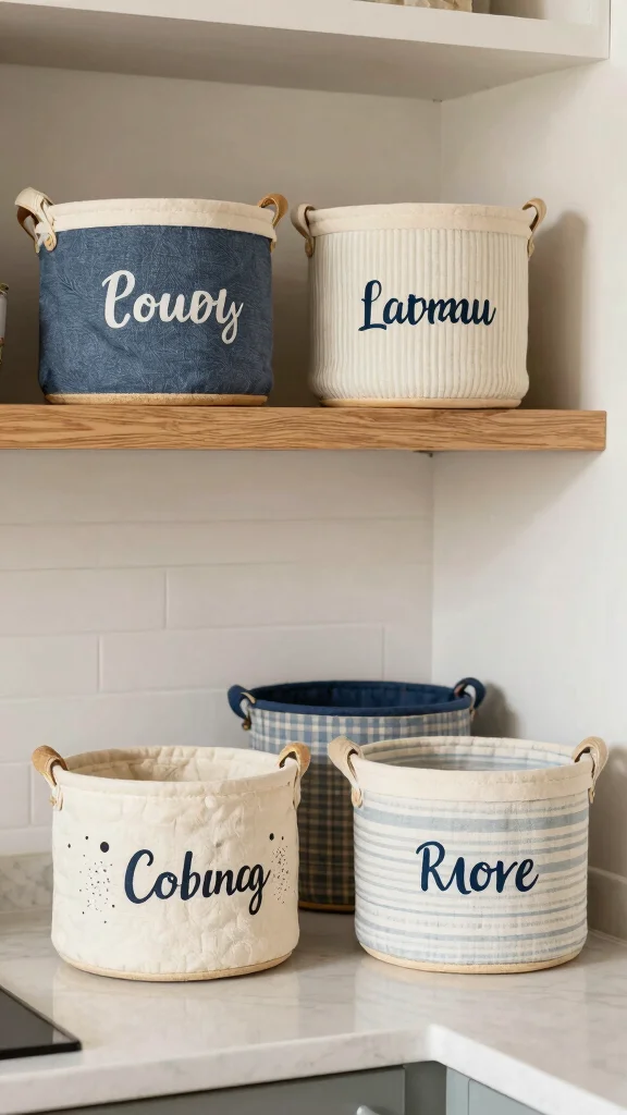 12 Kitchen Basket Ideas for Organizing Produce Linens and Pantry Items - 11. Customized Baskets for Personal Touch 1