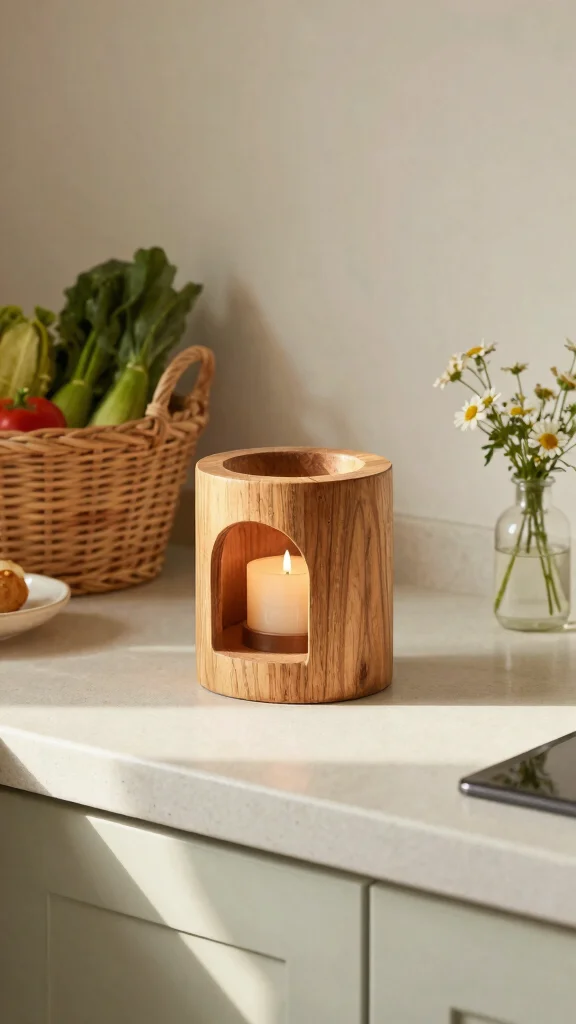 12 Kitchen Candle Warmer Ideas for a Scented Cozy Cooking Space - 2. Rustic Wooden Warmers 1