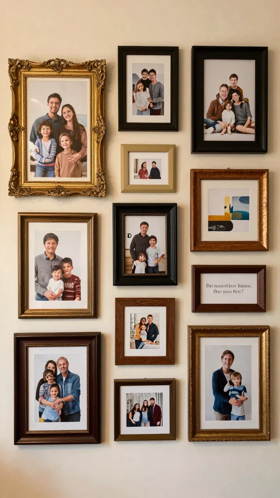 12 Large Picture Frame Ideas for a Bold Statement-Making Wall Display - 1. Gallery Wall with Mixed Frame Styles 1