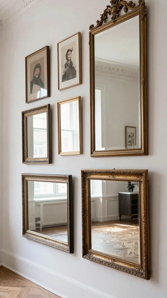 12 Large Picture Frame Ideas for a Bold Statement-Making Wall Display - 11. Artful Mirrors 1