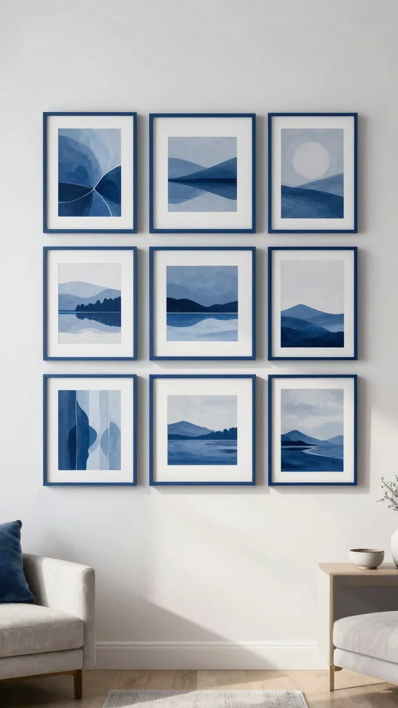 12 Large Picture Frame Ideas for a Bold Statement-Making Wall Display - 2. Monochromatic Magic 1