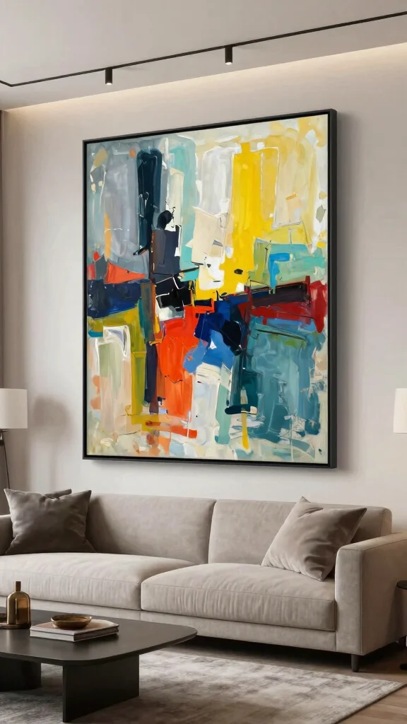 12 Large Picture Frame Ideas for a Bold Statement-Making Wall Display - 3. Oversized Art as a Focal Point 1