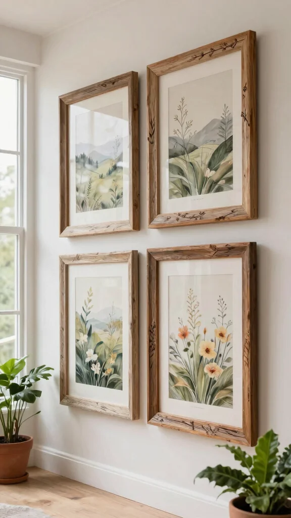 12 Large Picture Frame Ideas for a Bold Statement-Making Wall Display - 8. Nature-Inspired Frames 1