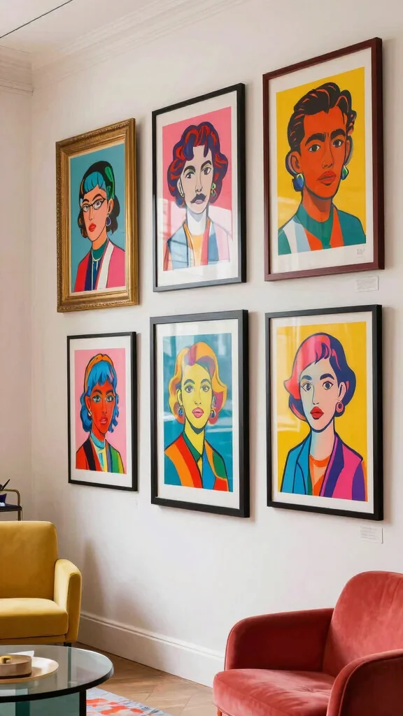 12 Large Picture Frame Ideas for a Bold Statement-Making Wall Display - 9. Pop Art Gallery 1