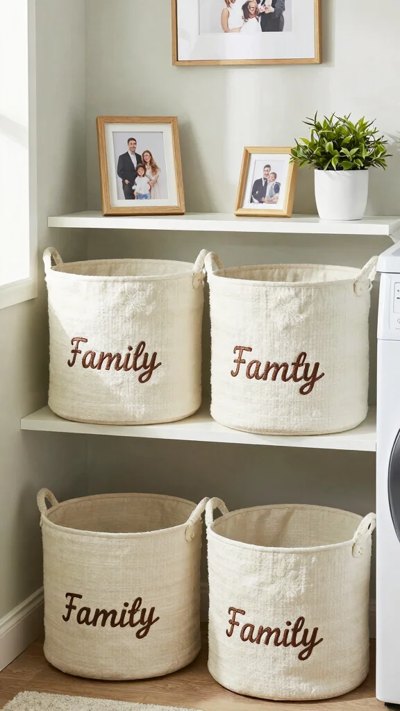 12 Laundry Room Basket Ideas for Sorted Accessible Clean and Dirty Loads - 10. Personalized Baskets for a Unique Touch 1
