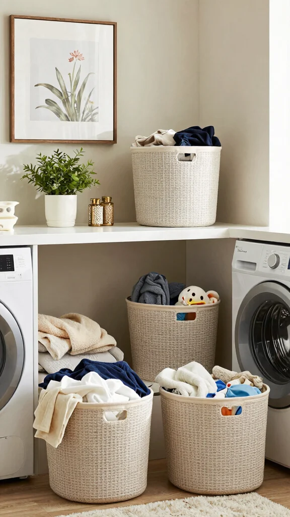 12 Laundry Room Basket Ideas for Sorted Accessible Clean and Dirty Loads - 8. Multi-Purpose Baskets for Versatility 1