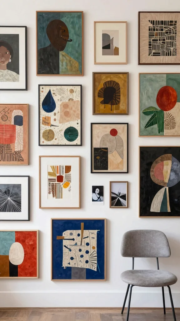 12 Modern Picture Frame Ideas for a Clean Design-Forward Wall Display - 11. Mixed Media Displays 1