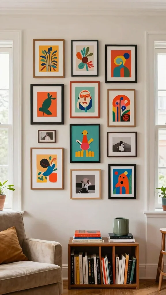12 Modern Picture Frame Ideas for a Clean Design-Forward Wall Display - 3. Asymmetrical Frame Arrangement 1
