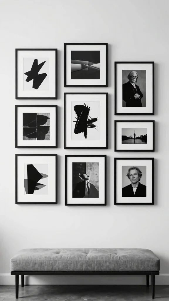 12 Modern Picture Frame Ideas for a Clean Design-Forward Wall Display - 4. Monochrome Magic 1