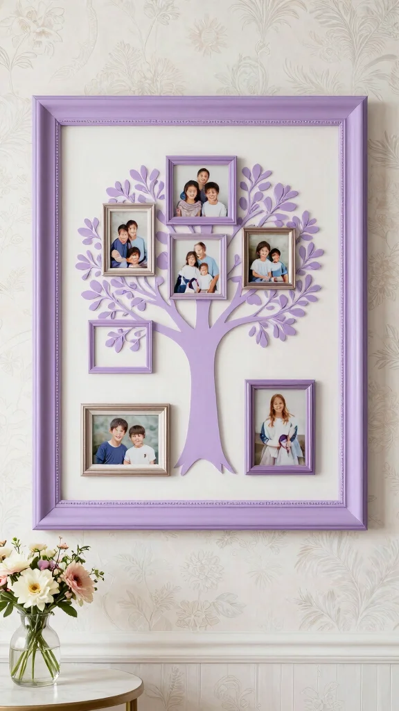12 Painted Picture Frame Ideas to Refresh Upcycle and Personalize - 7. Family Tree Frame 1
