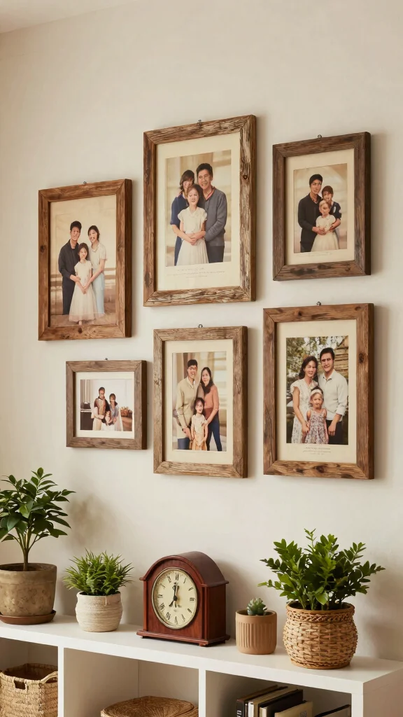 12 Picture Frame Molding Ideas for a Built-In Architectural Wall Detail - 5. Rustic Wood Frames 1