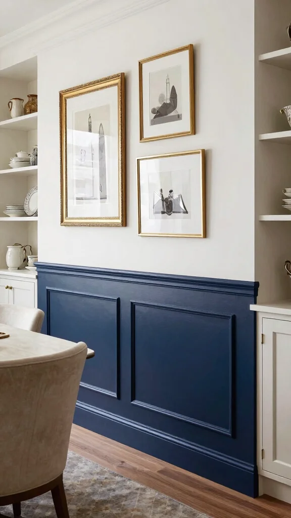 12 Picture Frame Molding Ideas for a Built-In Architectural Wall Detail - 6. Elegant Chair Rail Molding 1