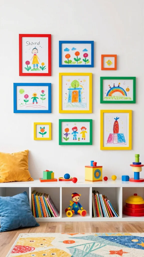 12 Picture Frame Molding Ideas for a Built-In Architectural Wall Detail - 8. Colorful Accent Frames 1