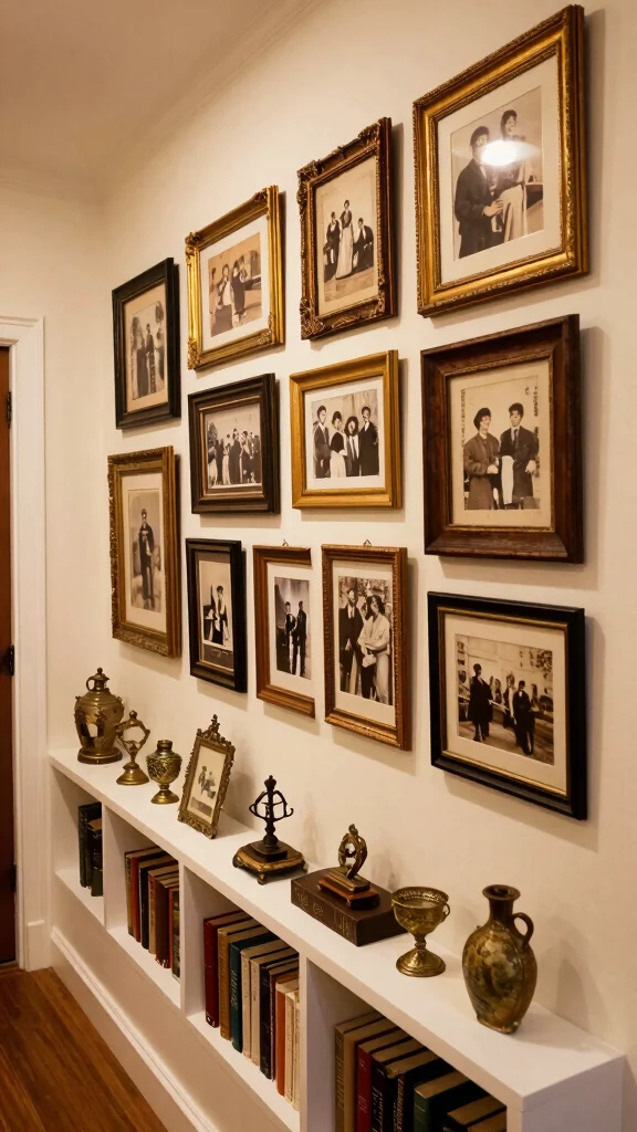 12 Picture Frame Molding Ideas for a Built-In Architectural Wall Detail - 9. Vintage Frame Collection 1