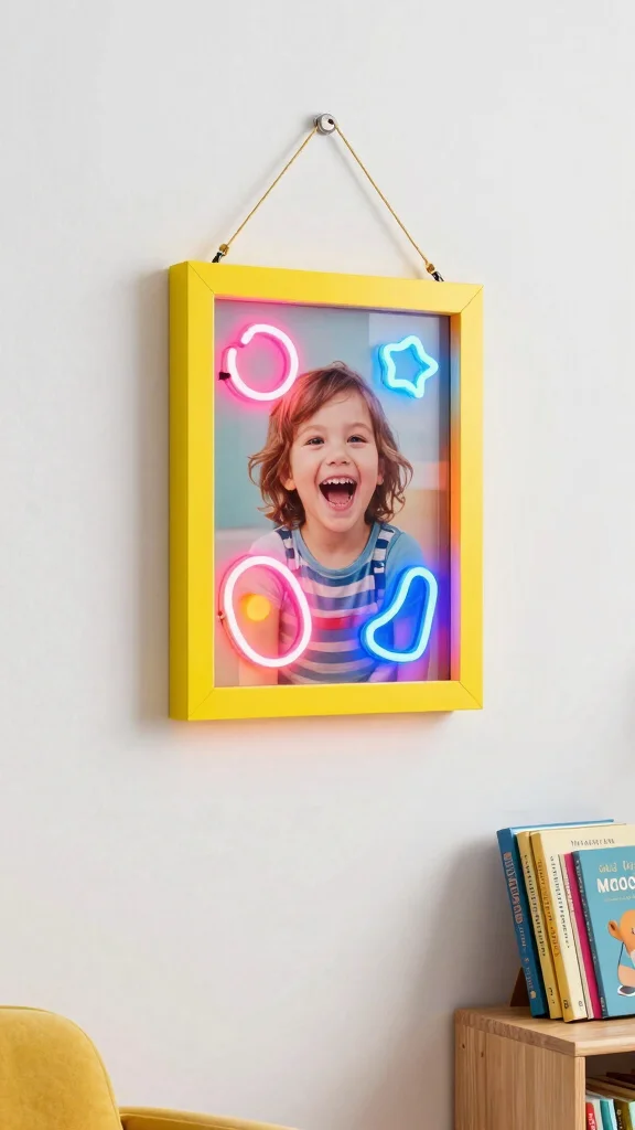 12 Picture Frame With Light Ideas for a Glowing Illuminated Wall Display - 2. Neon LED Frames 1