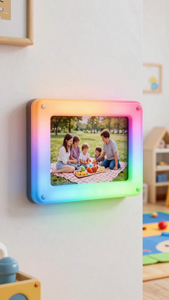 12 Picture Frame With Light Ideas for a Glowing Illuminated Wall Display - 4. Color-Changing Frames 1