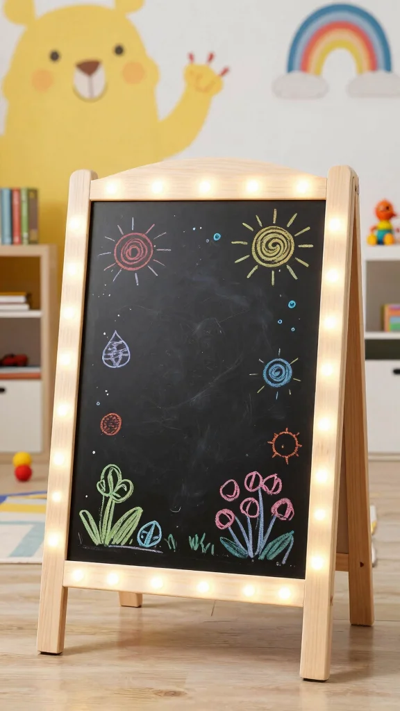 12 Picture Frame With Light Ideas for a Glowing Illuminated Wall Display - 9. Light-Up Chalkboard Frames 1