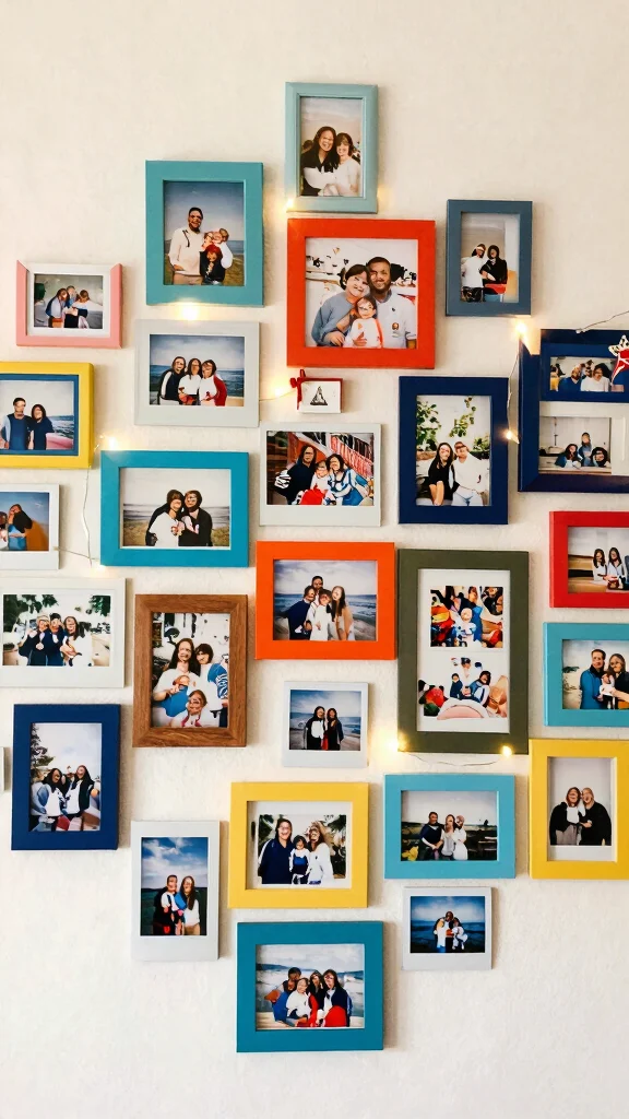 12 Polaroid Picture Frame Ideas for a Fun Nostalgic Photo Display - 1. The Colorful Collage 1