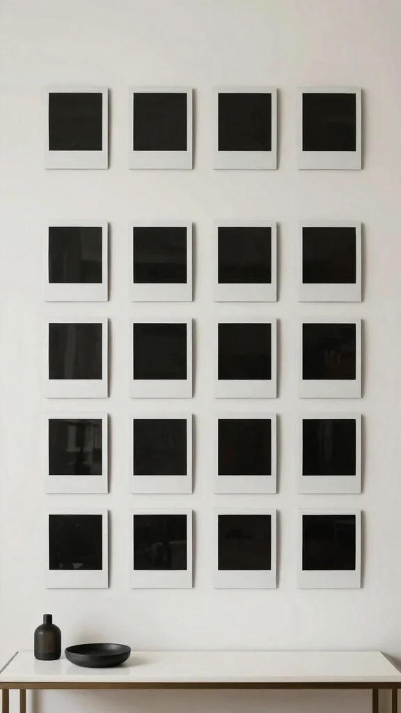 12 Polaroid Picture Frame Ideas for a Fun Nostalgic Photo Display - 2. Minimalist Monochrome 1