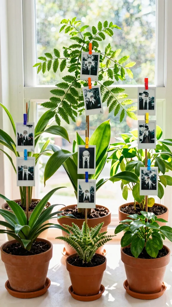 12 Polaroid Picture Frame Ideas for a Fun Nostalgic Photo Display - 7. Polaroid Plants Frame 1