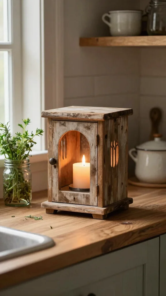 12 Pretty Candle Warmer Ideas for a Beautiful Scented Home Display - 11. Rustic Farmhouse 1