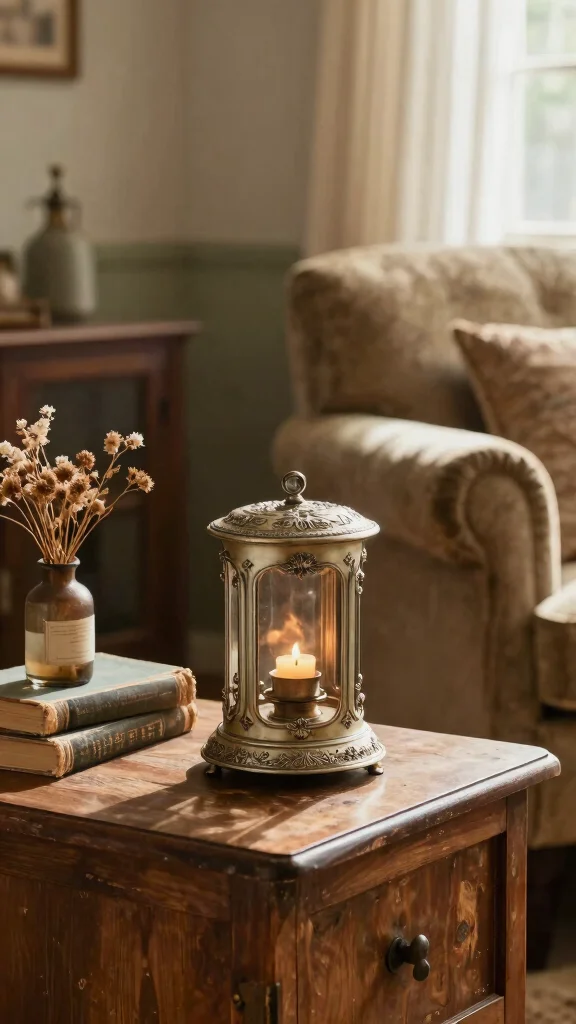 12 Pretty Candle Warmer Ideas for a Beautiful Scented Home Display - 2. Vintage Charm 1