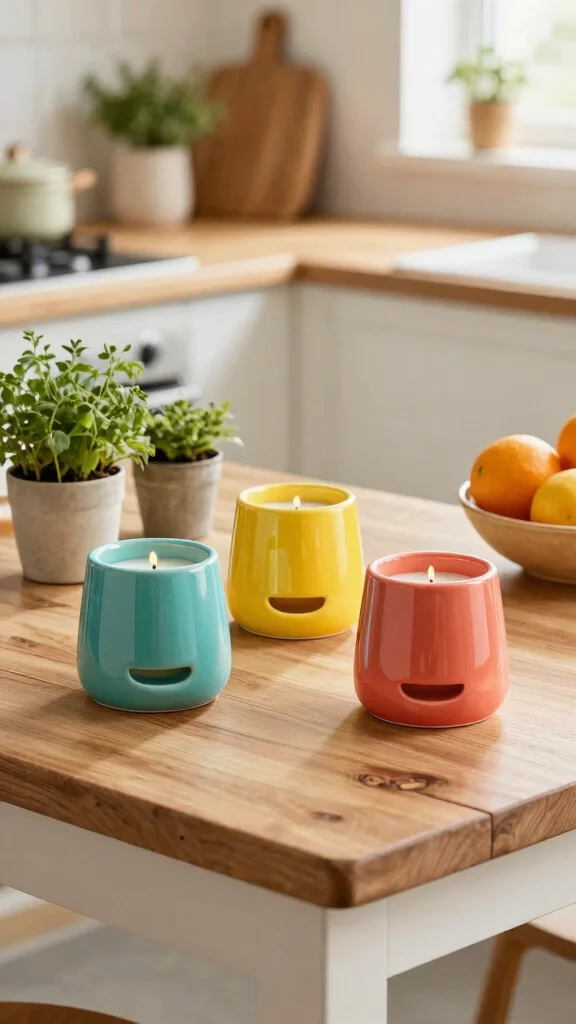 12 Pretty Candle Warmer Ideas for a Beautiful Scented Home Display - 4. Colorful Ceramic Warmers 1