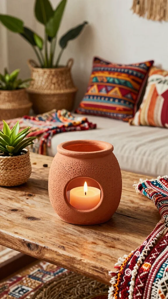 12 Pretty Candle Warmer Ideas for a Beautiful Scented Home Display - 7. Boho Chic 1
