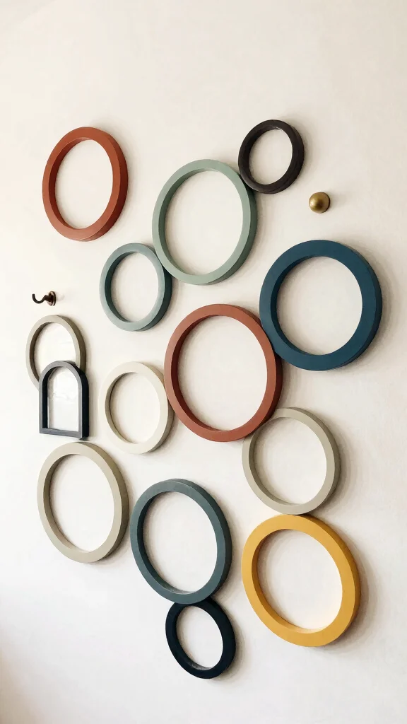 12 Round Picture Frame Ideas for a Soft Sculptural Wall Detail - 10. Playful Arrangements 1