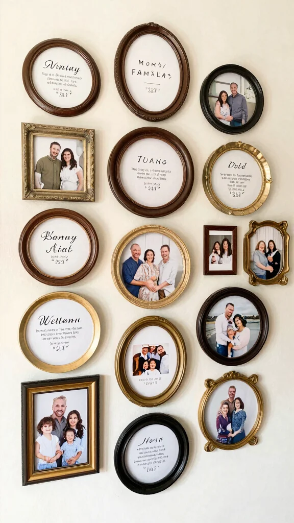 12 Round Picture Frame Ideas for a Soft Sculptural Wall Detail - 11. Personalized Touch 1