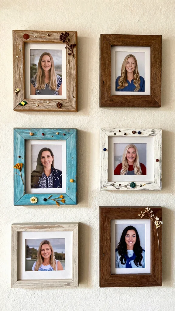 12 Rustic Picture Frame Ideas for a Warm Textured Wall Display - 8. Personalized Frame Art 1