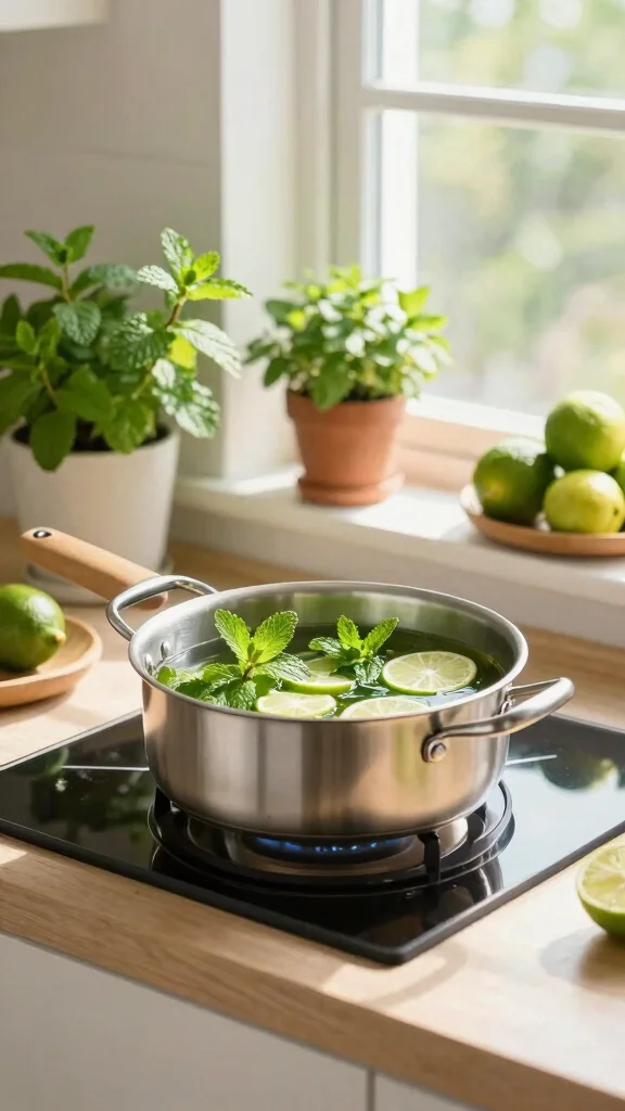 12 Simmer Pot Candle Warmer Ideas for an All-Natural Aromatic Home - 10. Refreshing Mint and Lime 1