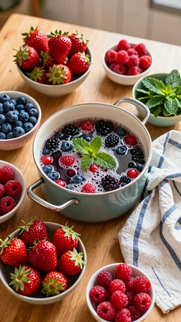 12 Simmer Pot Recipes for Candle Warmers for a Natural Fragrant Home - 7. Berries and Mint Refresh 1
