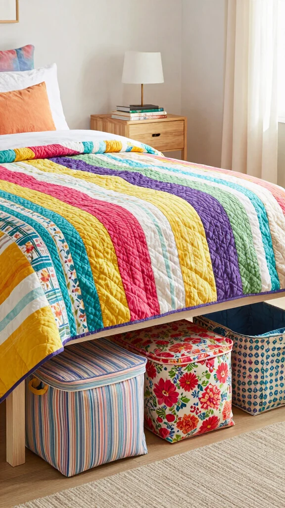 12 Under-Bed Basket Ideas for Hidden Accessible Off-Season Storage - 2. Fabric Lidded Baskets 1