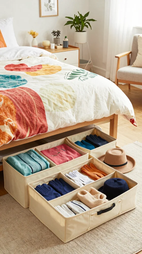 12 Under-Bed Basket Ideas for Hidden Accessible Off-Season Storage - 8. Multi-Compartment Caddies 1