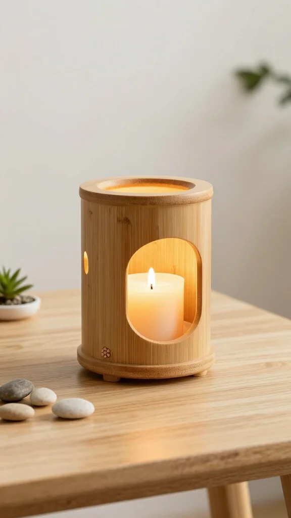 12 Unique Candle Warmer Ideas That Double as Decorative Statement Pieces - 5. Eco-Friendly Bamboo Warmer 1