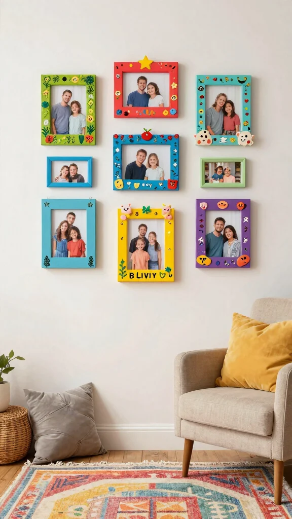 12 Unique Picture Frame Ideas That Stand Out on Any Wall - 11. Personalized Hand-Decorated Frames 1