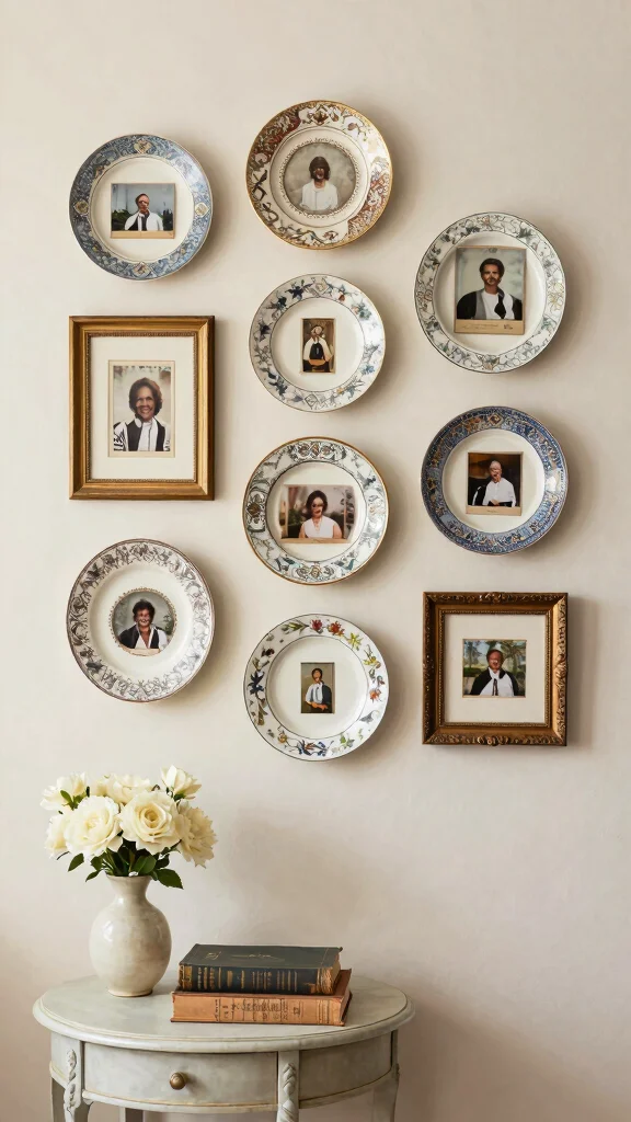 12 Unique Picture Frame Ideas That Stand Out on Any Wall - 12. Repurposed Antique Plate Frames 1