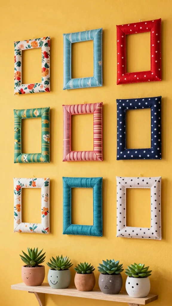 12 Unique Picture Frame Ideas That Stand Out on Any Wall - 3. DIY Fabric-Covered Frames 1