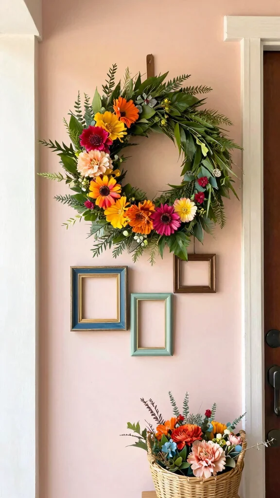 12 Unique Picture Frame Ideas That Stand Out on Any Wall - 9. Picture Frame Wreaths 1