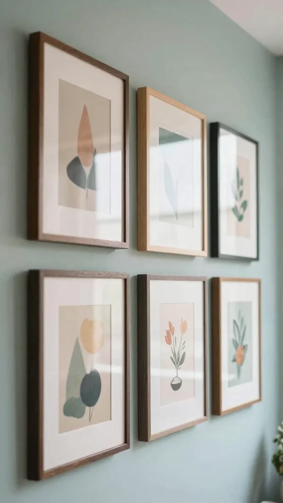 12 Vintage Picture Frame Ideas for Walls, Shelves, and Mantles - 3. Floating Frame Art Display 1