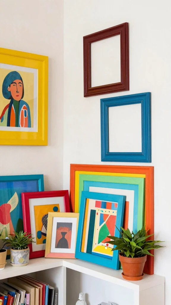 12 Vintage Picture Frame Ideas for Walls, Shelves, and Mantles - 5. DIY Painted Frame Corner 1