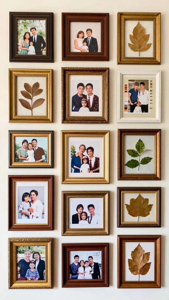 12 Vintage Picture Frame Ideas for Walls, Shelves, and Mantles - 6. Mixed Media Frame Collage 1