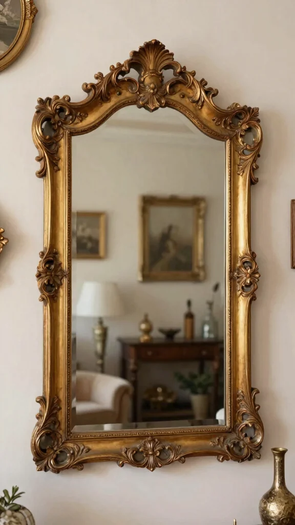 12 Vintage Picture Frame Ideas for Walls, Shelves, and Mantles - 7. Vintage Frame Mirrors 1