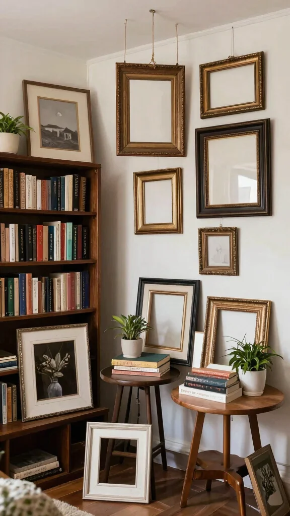 12 Vintage Picture Frame Ideas for a Nostalgic Collected Wall Display - 12. Vintage Frames in Unexpected Places 1