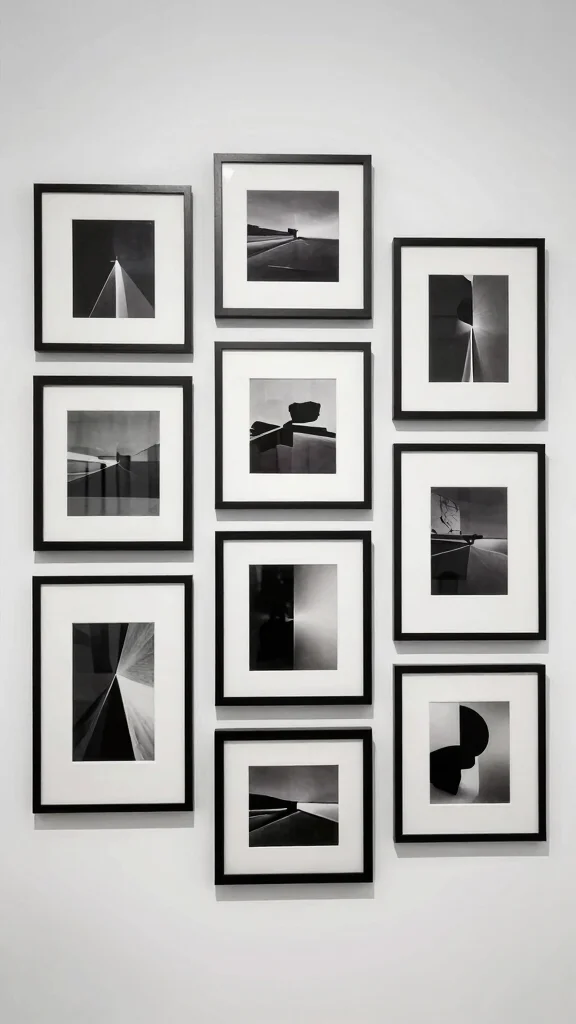 12 Vintage Picture Frame Ideas for a Nostalgic Collected Wall Display - 8. Monochrome Magic with Black and White Frames 1