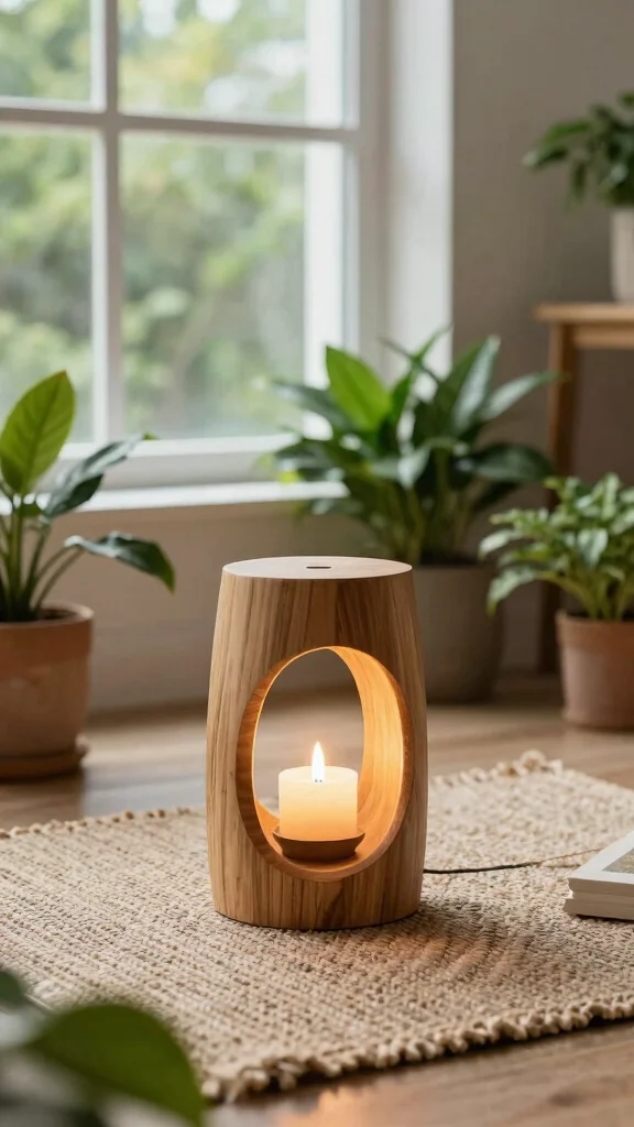 13 Candle Warmer Lamp Ideas for a Cozy Flameless Glow in Any Room - 9. Nature-Inspired Designs 1